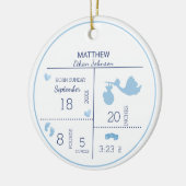 Jongens Foto Gepersonaliseerde Geboorteaankondigin Keramisch Ornament (Links)