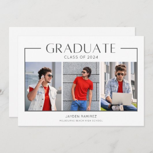 Jongens Foto Middelbare School Afstudeerfeest Uitn (Voorkant / Achterkant)