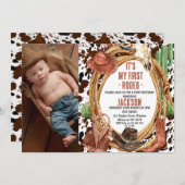 Jongens Foto Touw Mijn Eerste Rodeo Cowboy 1e Verj Kaart (Voorkant / Achterkant)