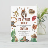 Jongens Foto Western Mijn Eerste Rodeo Cowboy 1st Kaart (Staand voorkant)