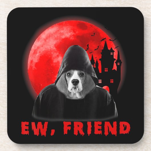 Jongens, Friend Beagle Dog Halloween Dog Vampire G Bier Onderzetter (Voorkant)