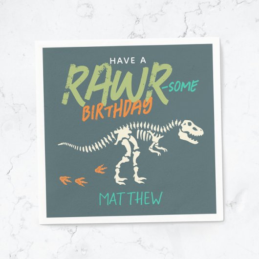 Jongens Fun Dinosaur Dig Fossil Kids Verjaardag Servet