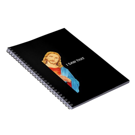 Jongens Funny citeert Jezus Meme Ik zag dat Christ Notitieboek (Rechterzijde)