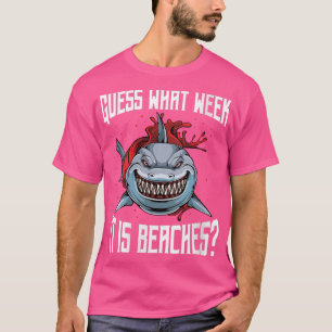 Jongens Funny Shark Joke, raad eens welke week het T-shirt