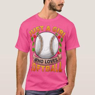 Jongens Funny Softball Sports Lover Just a Girl T-shirt
