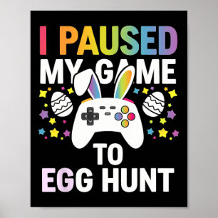 Jongens Gamer Eieren Jacht Pasen Video Games Konij Poster