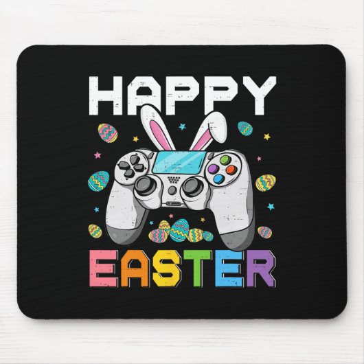 Jongens Gamer Happy Paasdag Videogames Bunny Gami Muismat (Voorkant)