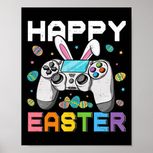 Jongens Gamer Happy Paasdag Videogames Bunny Gami Poster