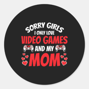 Jongens Gamer Valentijnsdag Videogames Grappige Ga Ronde Sticker