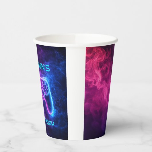 Jongens Gaming Controller Verjaardagsfeest Papieren Bekers (Links)