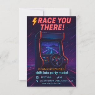 Jongens Gaming - Retro Arcade Racing Verjaardag Kaart