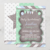 Jongen's gedurfde Birthday party sjabloon Kaart (Voorkant / Achterkant)