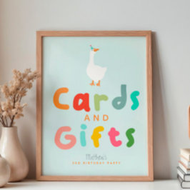 Jongens Gekke Gans 2e Verjaardag Kaarten en Gesche Perfect Poster