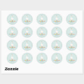 Jongens Gekke Goose Eerste Verjaardag Gingham Favo Ronde Sticker (Vel)