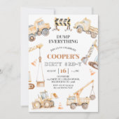 Jongens Gele Bouw Vuile 3e-y 3e Verjaardag Kaart (Voorkant)