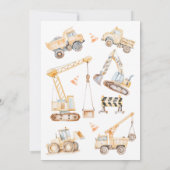 Jongens Gele Bouw Vuile 3e-y 3e Verjaardag Kaart (Achterkant)