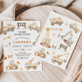 Jongens Gele Bouw Vuile 3e-y 3e Verjaardag Kaart