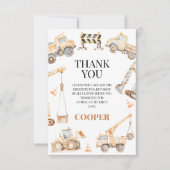 Jongens Gele Waterverf Bouw Verjaardag Bedankkaart (Voorkant)