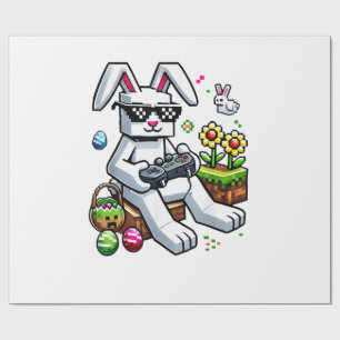 Jongens Gelukkige Pasen Dag Konijn Ei Videospel Ki Cadeaupapier