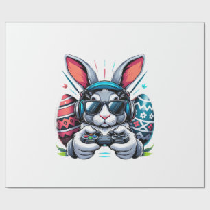 Jongens Gelukkige Pasen Dag Konijn Ei Videospel Ki Cadeaupapier