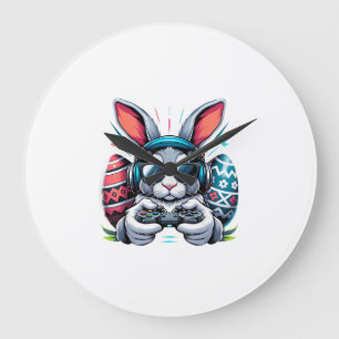 Jongens Gelukkige Pasen Dag Konijn Ei Videospel Ki Grote Klok