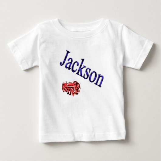 jongens genaamd Jackson Name with Fire Engine, (Voorkant)