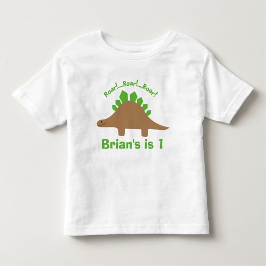 Jongens gepersonaliseerd Stegosaurus dinosaurus T- Kinder Shirts (Voorkant)