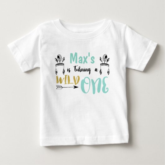 Jongens gepersonaliseerd Wild One Raglan Shirt (Voorkant)