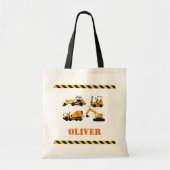 Jongens gepersonaliseerde Bouw Diggers Canvas tas (Voorkant)
