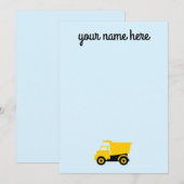Jongens Gepersonaliseerde Bouw Vrachtwagen Notecar Kaart (Voorkant / Achterkant)