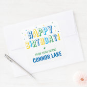 Jongens Gepersonaliseerde Confetti Happy Birthday Vierkante Sticker (Envelop)
