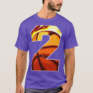Jongens Gepersonaliseerde Custom Nummer 2 Basketba T-shirt