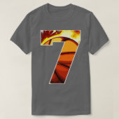Jongens Gepersonaliseerde Custom Nummer 7 Basketba T-shirt (Design voorkant)