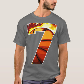 Jongens Gepersonaliseerde Custom Nummer 7 Basketba T-shirt
