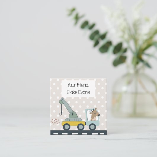 Jongens Gepersonaliseerde Eigenzinnige Apparatuur  Informatiekaartje (Staand voorkant)