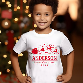 Jongens Gepersonaliseerde Familie Kerstvakantie T-shirt