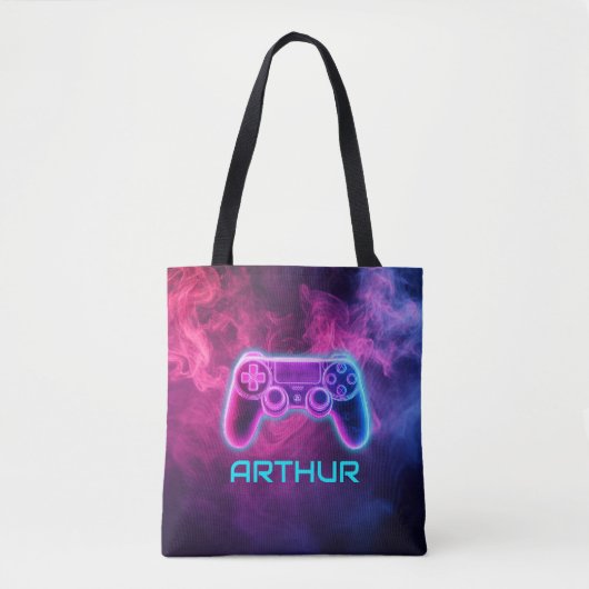 Jongens Gepersonaliseerde Gamer Controller Tote Bag (Voorkant)