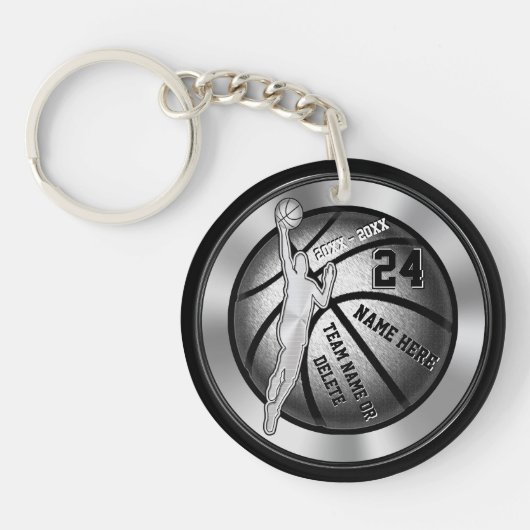 Jongens Gepersonaliseerde Geschenken voor Basketba Sleutelhanger (Voorkant)