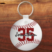Jongens gepersonaliseerde honkbal sleutelhanger (Voorkant)