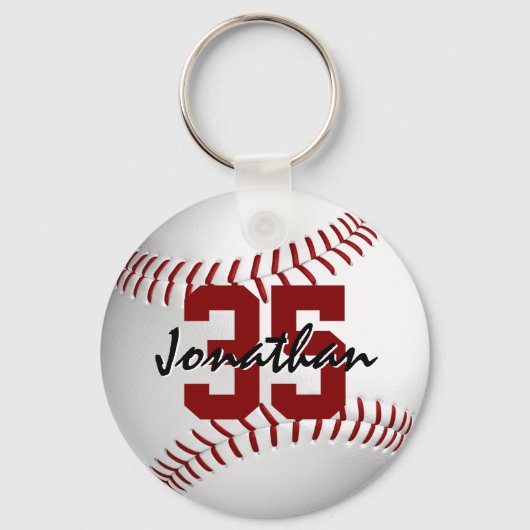 Jongens gepersonaliseerde honkbal sleutelhanger (Achterkant)
