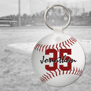 Jongens gepersonaliseerde honkbal sleutelhanger