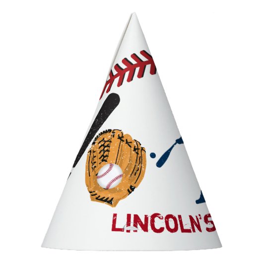Jongens Gepersonaliseerde Honkbal Verjaardagsfeest Feesthoedjes (Links)