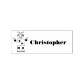 Jongens gepersonaliseerde jongensrobot met naam Ki Rubberstempel (Afrduk)