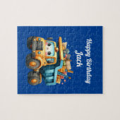 Jongen's gepersonaliseerde naam Happy Birthday Legpuzzel (Horizontaal)