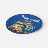 Jongen's gepersonaliseerde naam Happy Birthday Papieren Bordje (Gekanteld)