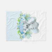 Jongens Gepersonaliseerde Olifant Baby Deken (Voorkant (Horizontaal))