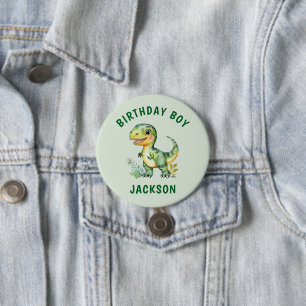 Jongens Gepersonaliseerde Schattigee Dinosaurus Ve Ronde Button 7,6 Cm
