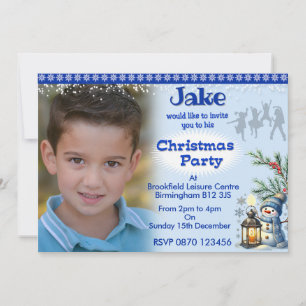 Jongens gepersonaliseerde uitnodiging voor kerstfo