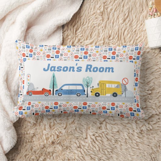 Jongens gepersonaliseerde verkeersborden Vervoer Kussen (Deken)
