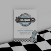 Jongens geruit Skateboard Groovy Hippie Verjaardag Kaart